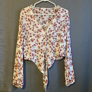 Floral V-neck Blouse